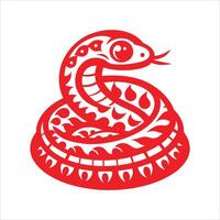 A red snake is shown on a white background vector