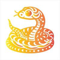 The snake is in the center of the image vector
