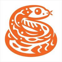 A snake is shown in an orange and white design vector