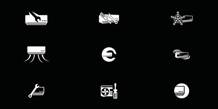 A set of icons that include a computer, phone, and other items vector