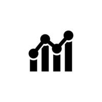 A black and white icon of a graph vector