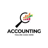 Accounting logo design with magnifying glass vector