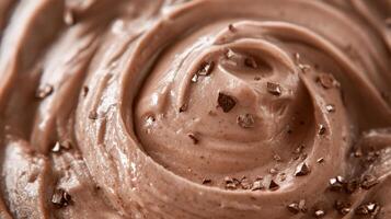 Delicious chocolate cream with chocolate chips rotating background photo