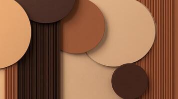 Geometric shapes and lines in shades of brown and beige create a stylish and modern abstract background photo