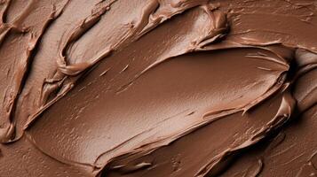 Chocolate hazelnut spread swirls creating delicious texture photo