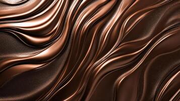 Luxurious flowing metallic copper fabric forming elegant waves photo