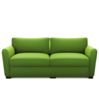 a green sofa on a transparent background png
