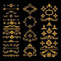 Elegant Golden Border Ornament Collection design vector