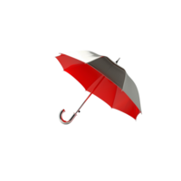 Realistic 3D Red and White Umbrella Floating Isolated on Transparent Background png
