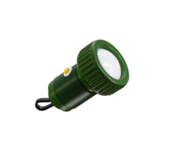 Handheld flashlight icon 3d render concept of Tourist accessory icon illustration png