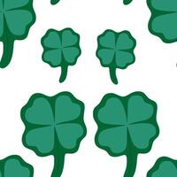 Four-Leaf Clover Pattern, A Simple, Green, and Festive Design vector
