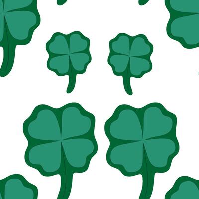 Four-Leaf Clover Pattern, A Simple, Green, and Festive Design