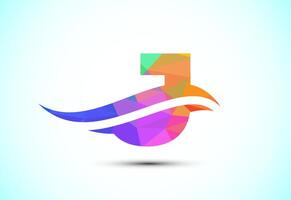 Alphabet J with swoosh or ocean wave logo design. Graphic alphabet symbol for corporate business identity vector