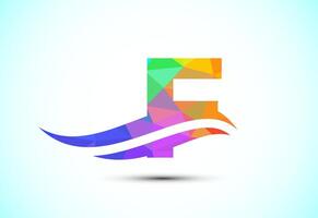Alphabet F with swoosh or ocean wave logo design. Graphic alphabet symbol for corporate business identity vector