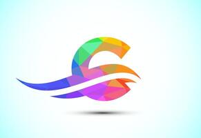 Alphabet C with swoosh or ocean wave logo design. Graphic alphabet symbol for corporate business identity vector