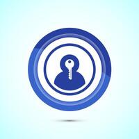 User profile login icon design illustration. Access authentication icon. Blue Color Button Design vector