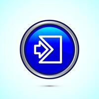 User profile login icon design illustration. Access authentication icon. Blue Color Round Button Design vector