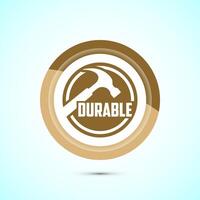 Durable icon design illustration, Durable logo badge for product design element. Gold Color Button Design vector