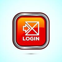 User profile login icon design illustration. Access authentication icon. Orange Color Square Button Design vector