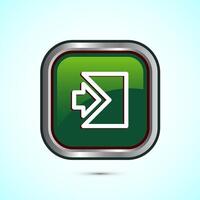 User profile login icon design illustration. Access authentication icon. Green Color Square Button Design vector