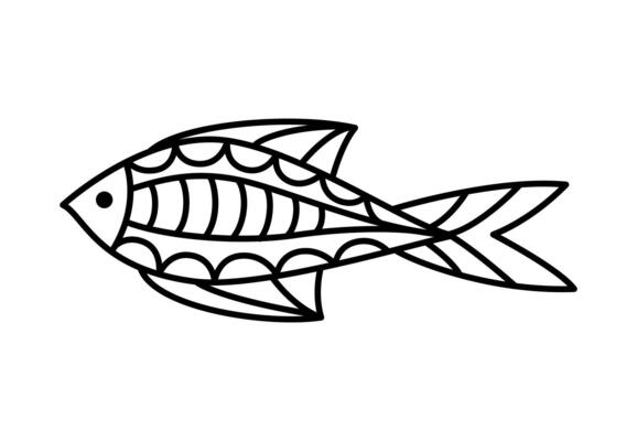 Hand drawn bold coloring page for kids and adults. Linear illustration