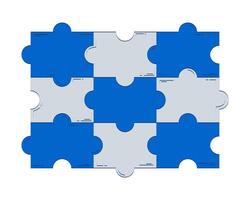 Interlocking puzzle pieces 2D doodle object. Teamwork, problem-solving, integration. Jigsaw pieces cartoon element flat clipart isolated on white background. Hand drawn illustration vector