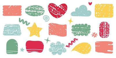 PlayfuL hand drawn frames for text, quotes. Textboxes in doodle childish style. Contemporary illustration with simple shapes, drawn with a brush, pencil. vector