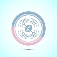 Caffeine free icon design illustration, No caffeine badge, sticker label design. Pastel Color Button Design vector
