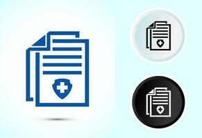 Medical report icon design illustration, Diagnosis report icon, Medical prescription vector
