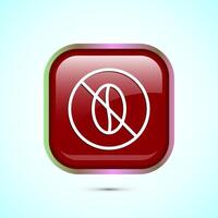 Caffeine free icon design illustration, No caffeine badge, sticker label design. Red Color Square Button Design vector