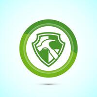 Durable icon design illustration, Durable logo badge for product design element. Green Color Button Design vector