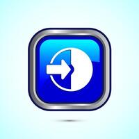 User profile login icon design illustration. Access authentication icon. Blue Color Square Button Design vector