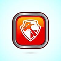 Durable icon design illustration, Durable logo badge for product design element. Orange Color Square Button Design vector