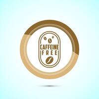 Caffeine free icon design illustration, No caffeine badge, sticker label design. Gold Color Button Design vector