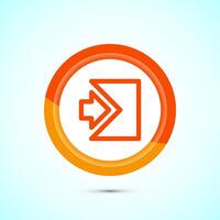 User profile login icon design illustration. Access authentication icon. Orange Color Button Design vector