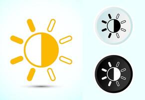 Sun icon design, sunlight sign logo or weather icon vector