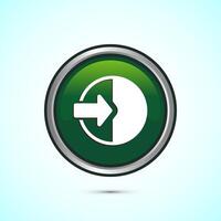 User profile login icon design illustration. Access authentication icon. Green Color Round Button Design vector