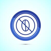 Caffeine free icon design illustration, No caffeine badge, sticker label design. Blue Color Button Design vector