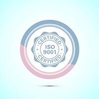 ISO 9001 certified icon design illustration, Standard quality label sign, symbol, Pastel Color Button Design vector