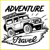 adventure travel with a jeep vector