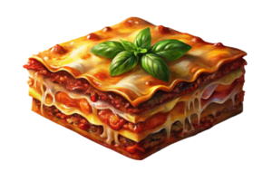 Italian lasagna with basil png