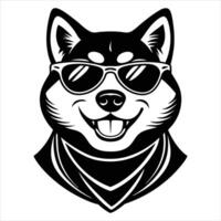Sunglasses and Swagger Shiba Inu in Style vector