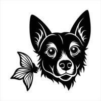 The Curious Papillon Peeking with Wonder vector