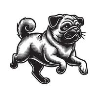 The Wrinkle Warrior Life with My Pug vector