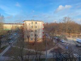 The view from the window on the morning city photo