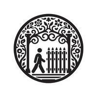Download Pedestrian Gate Silhouettes for Architectural and Landscaping Projects vector
