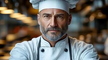 Chef Shev in a cap and apron photo
