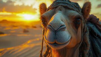 A close-up of a camel's muzzle photo