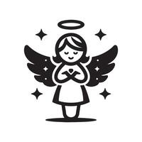 High-Resolution Angel Silhouette Vectors for Print Media and Digital Use