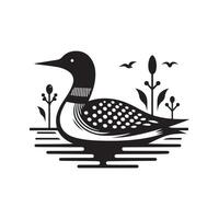 Common Loon Silhouette Vectors for Conservation and Habitat Graphics